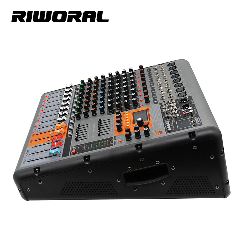 PRO-860D professional digital dual 99 dsp effects usb interface sound console mixing 650W 8 channel power audio mixer