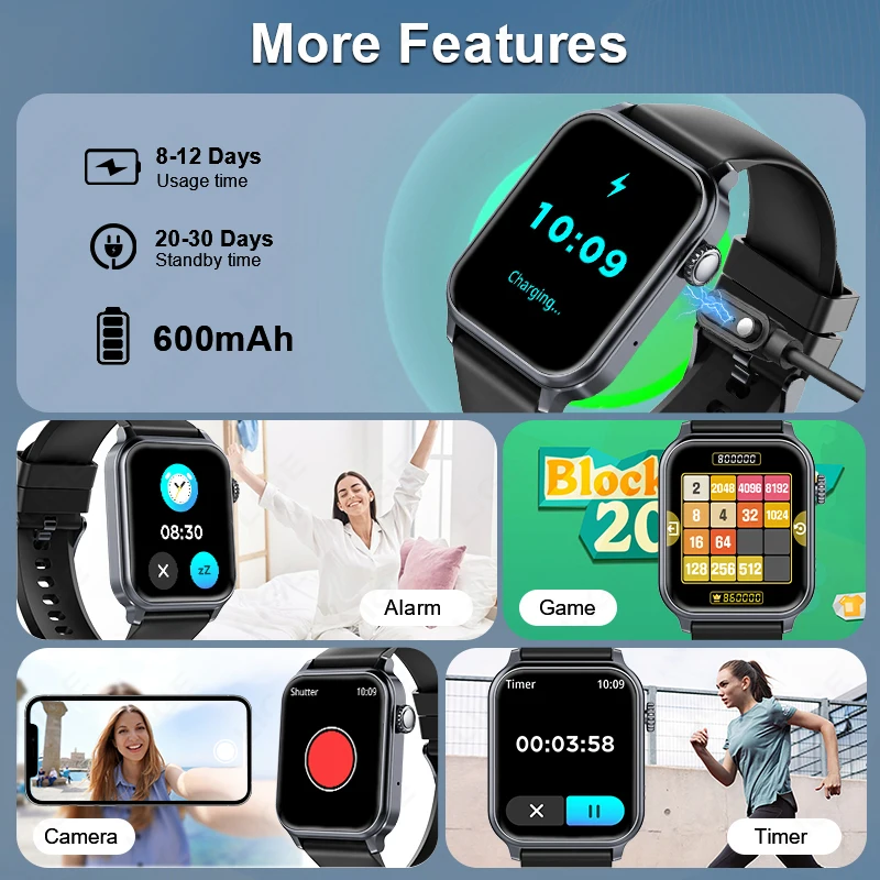 LIGE 1.83 "Jam Tangan Pintar Militer Luar Ruangan Jam Tangan Pintar Panggilan Bluetooth Pria 3ATM IP68 Jam Tangan Pemantauan Oksigen Darah Olahraga Tahan Air