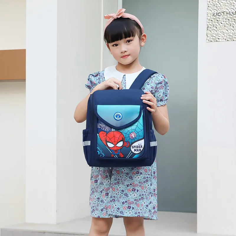 Disney-Frozen Marvel School Bags infantis, mochila de grande capacidade para meninos e meninas, Elsa, Spider Man, jardim de infância, presentes de 2 a 8 anos