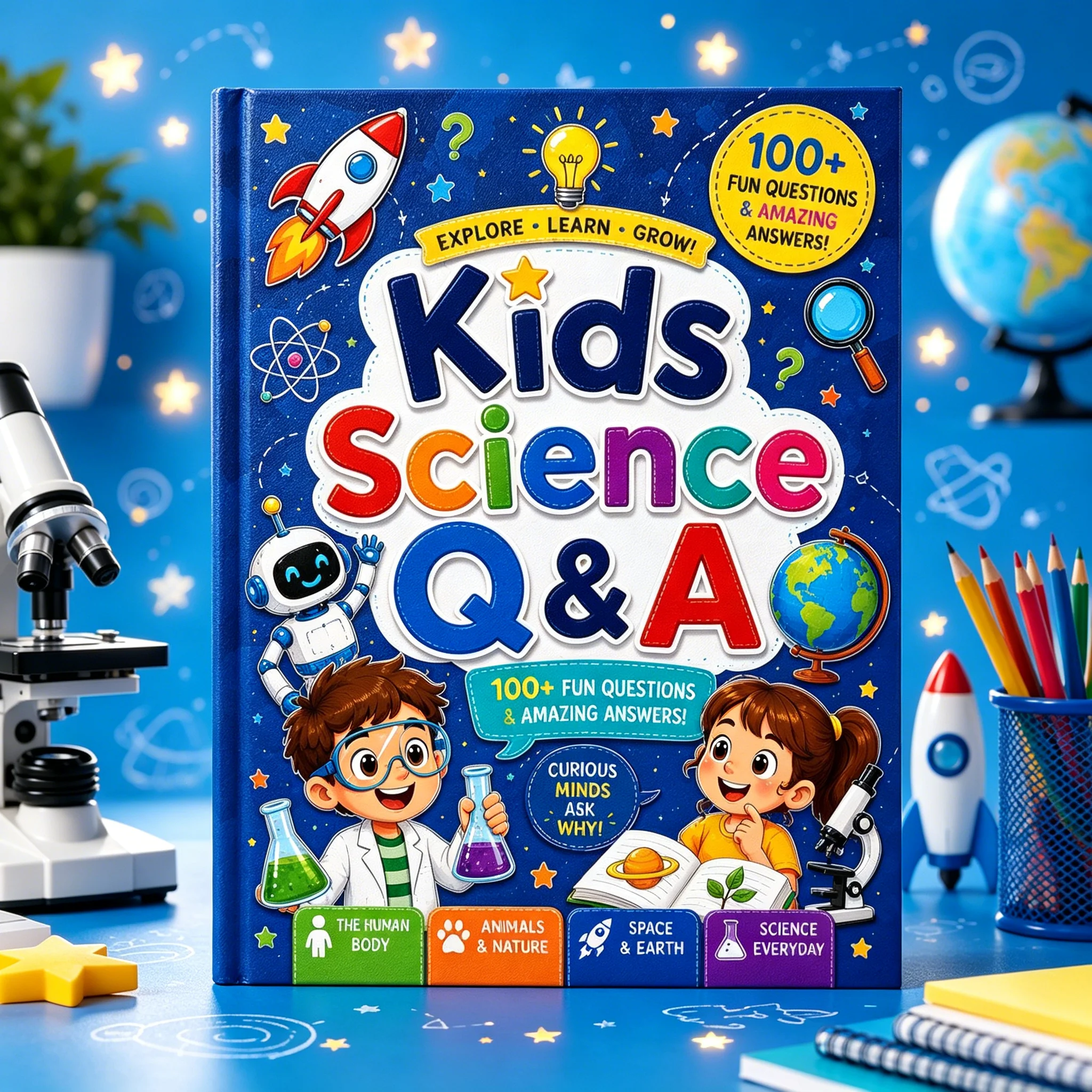 Kids Science Q&A Book for Curious Minds 100+ Fun Questions and Amazing Answers Educational Learning Gift for Boys Girls