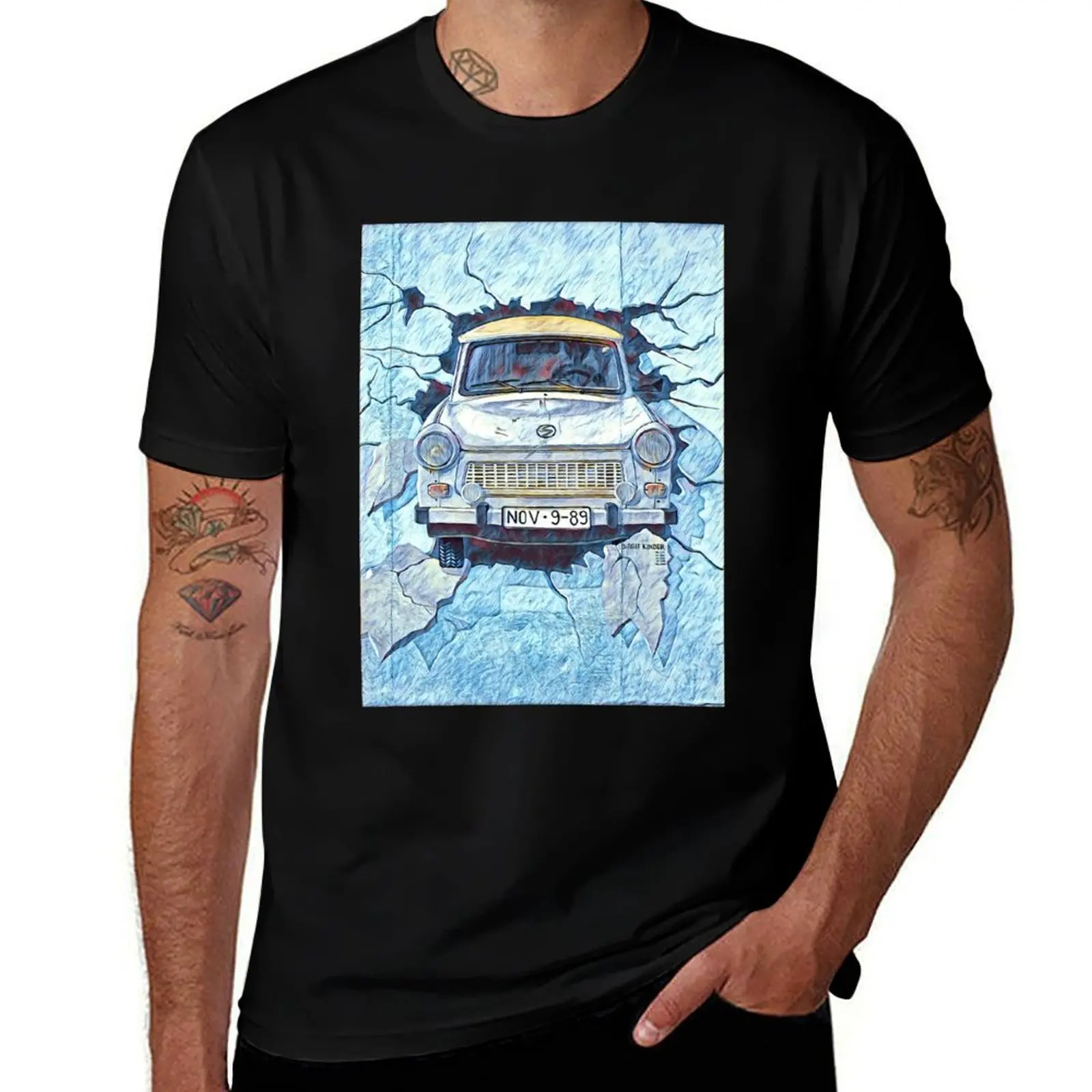 Test the Rest, East Side Gallery, Berlin Wall T-Shirt Regular Fit Plain Tee Shirt T-Shirt