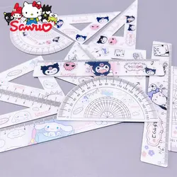 Sanrio Melody Kuromi Acrylic Student Measuring Ruler Set Cinnamoroll Pochacco Kids DIY School Students Office School Stationery