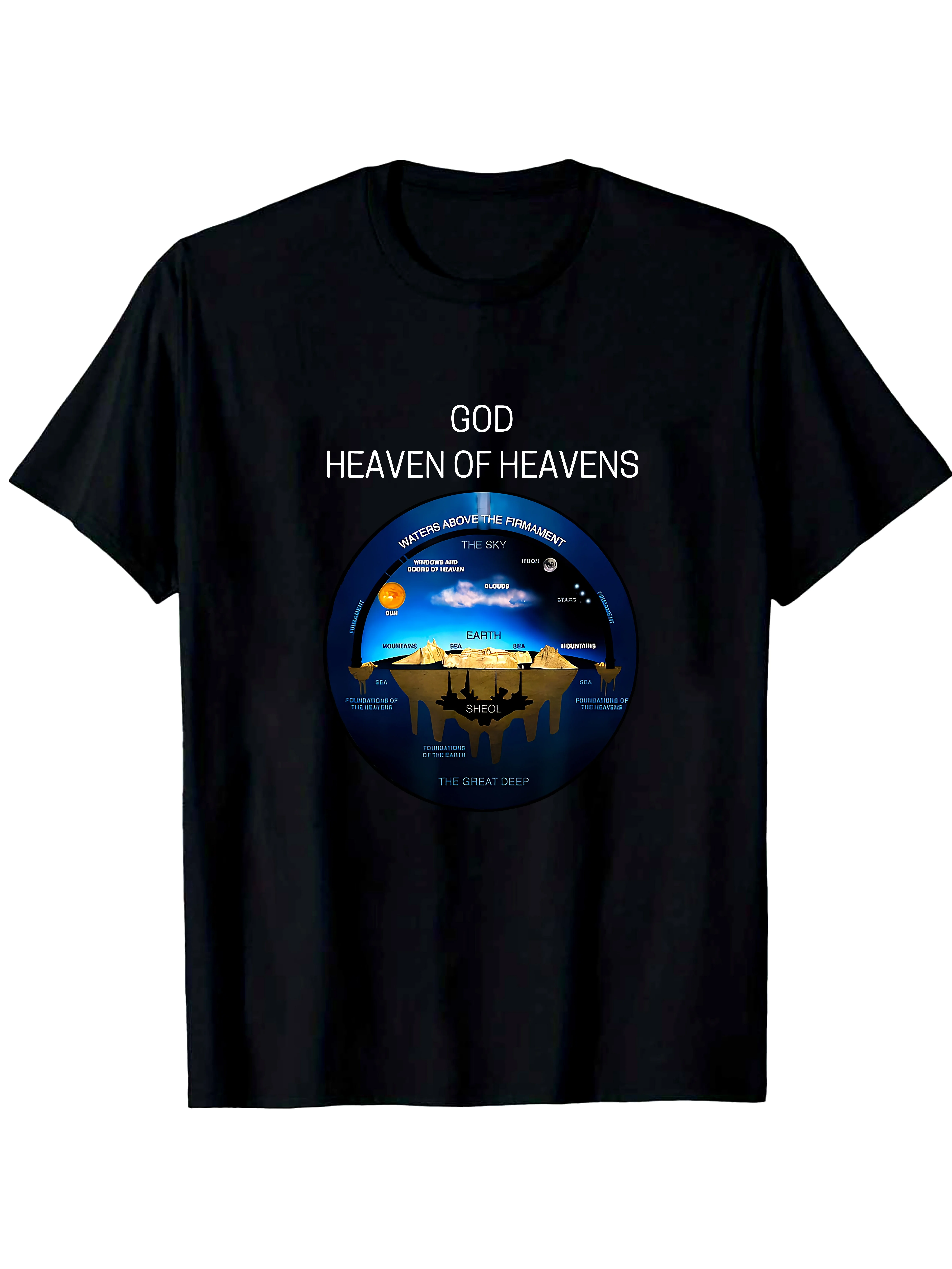 Flat Earth Shirt God's Earth Flat Earth T Shirt T-Shir-180g 100% Cotton T-Shirt Men's T-Shirt Black Casual Crew Neck T Shirt