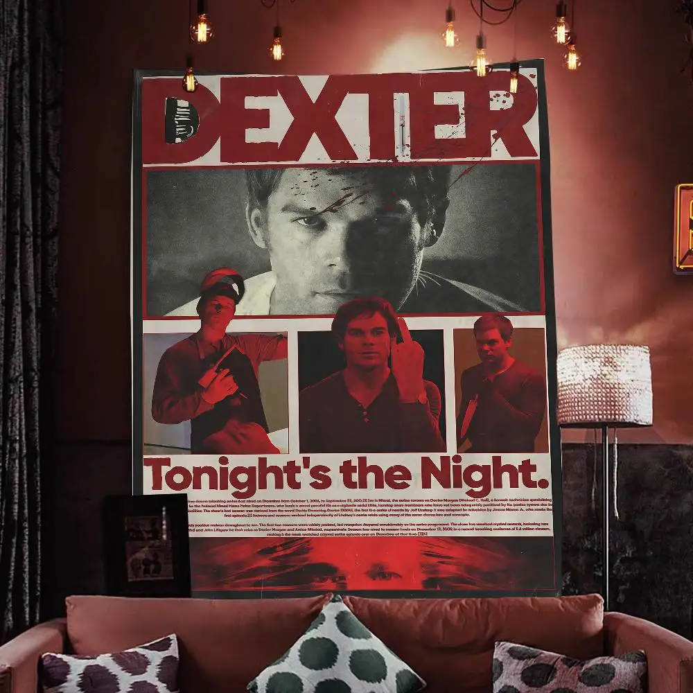 D-Dexter مايكل C.Hall تلفزيون كلاسيكي مطبوع قماش مزخرف جداري كبير معلق التارو الهبي جدار السجاد النوم ديكور فني للمنزل