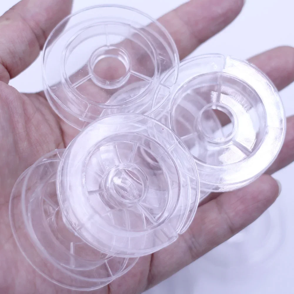 400Pcs Round Empty Acrylic Spools Reels Cylinder Sewing Transparent For Beading Wire Thread String Trims Component 5cm Dia.(2
