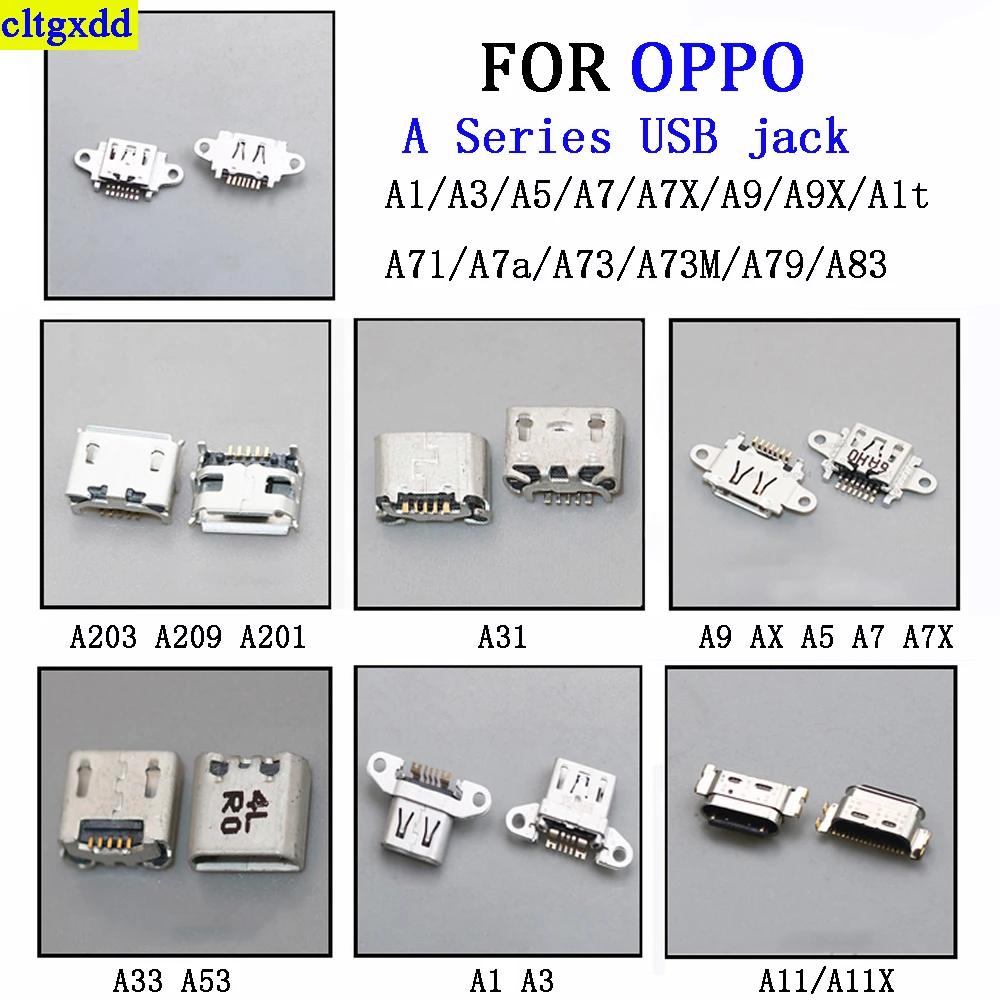 cltgxdd 2piece FOR OPPO A5 A7 A7 A9 A11 A31 A33 A53 A73 A79 A83 A203 A209 A201 Micro USB Charging Port Plug Power Jack Socket