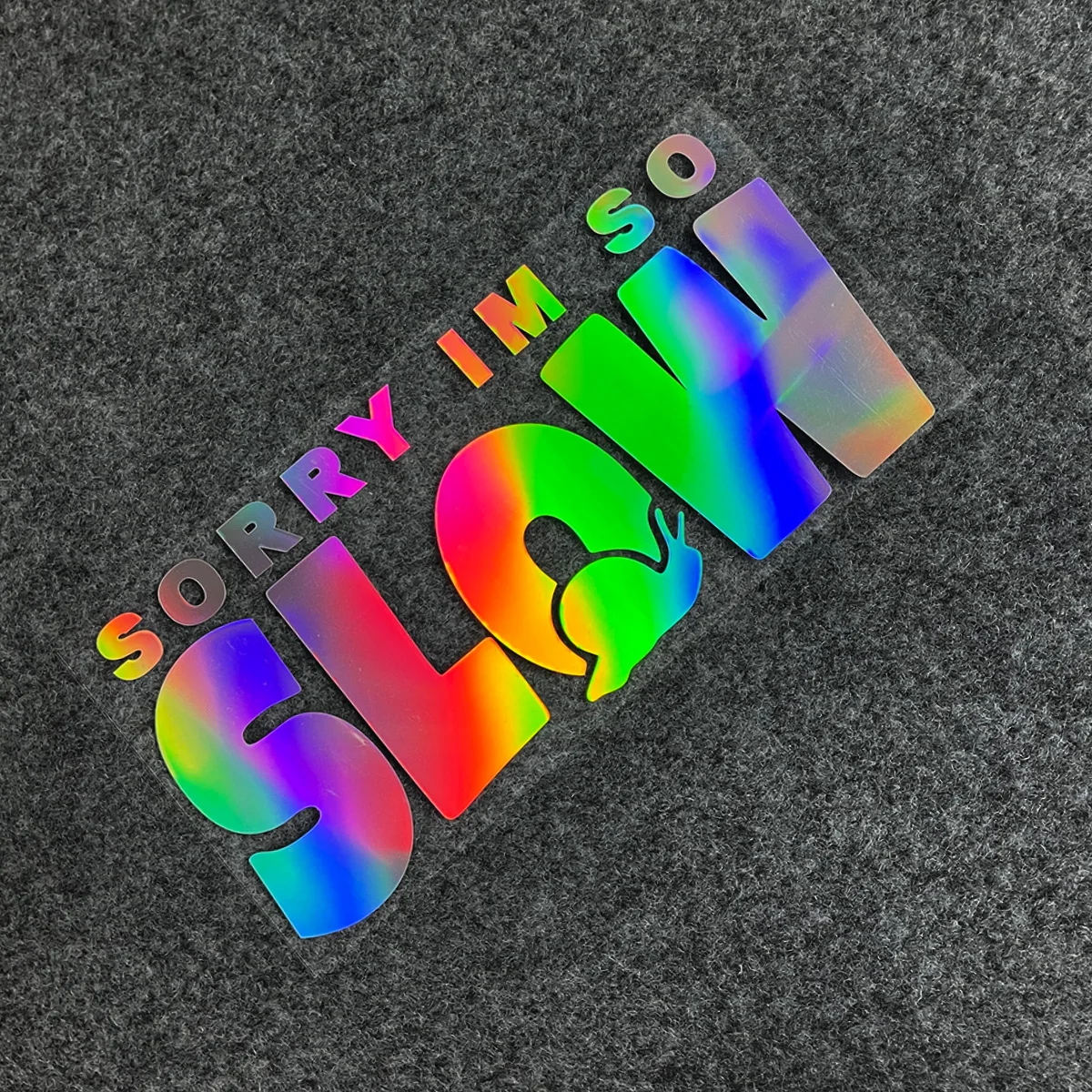 

1Pc "Sorry I'm So Slow" Snail Sticker Waterproof Vinyl Decal for Motorcycle Rear Warning & Helmet Decor