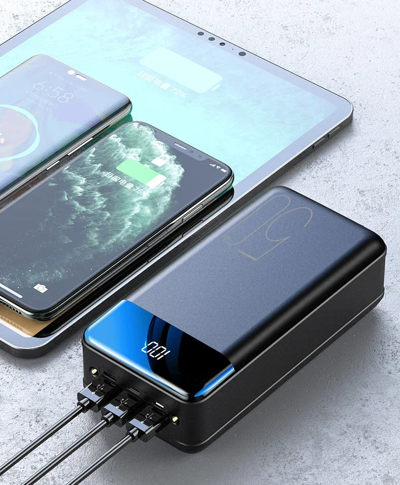 JayoWade Power Bank 50000mAh Portable Fast Charging PowerBank 50000 mAh 3 USB PoverBank Battery Charger For iPhone 16 15 Xiaomi - view 6