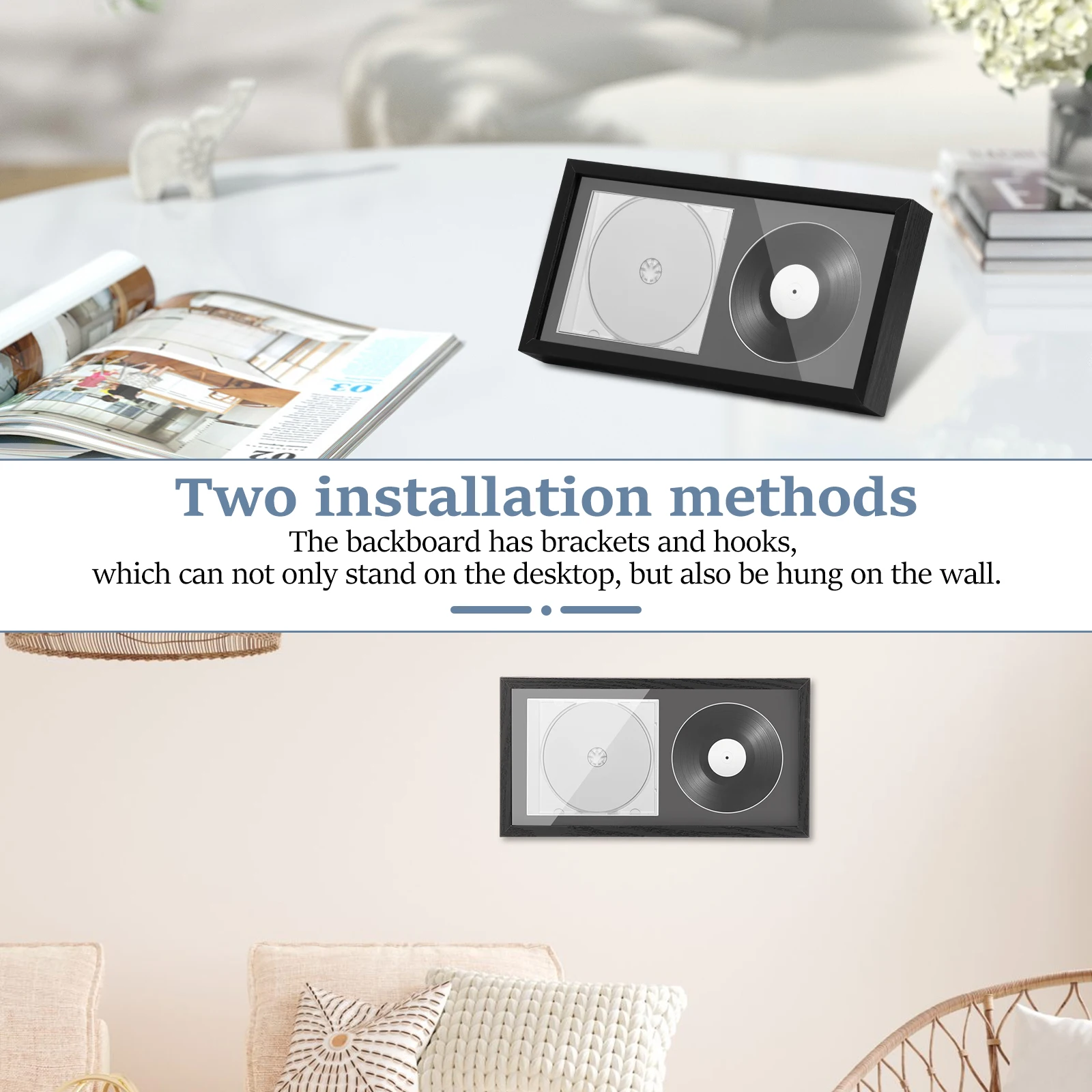 CD Display Frame, Wooden Disc and CD Box with Bracket