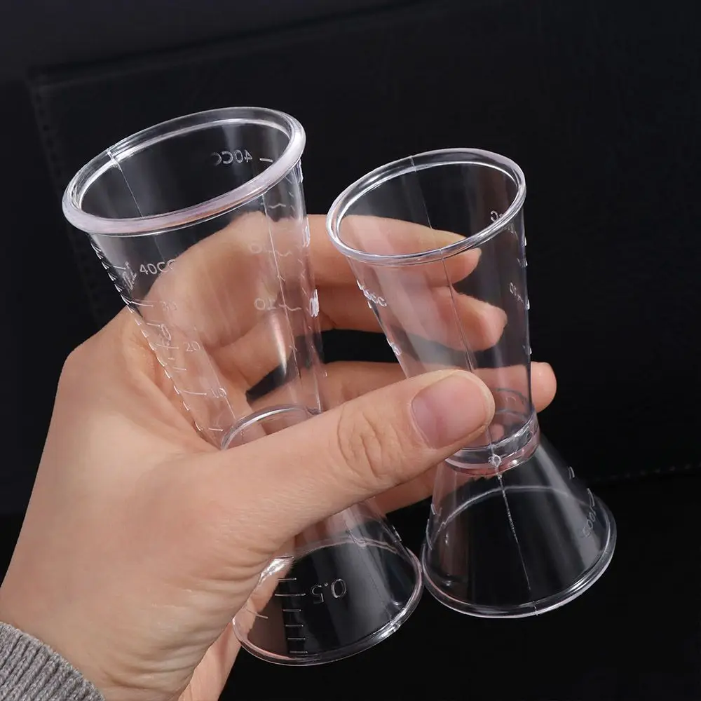 Double-headed Resin Cocktail Measure Cup with Scale 10-20ml/20-40ml Ounce Measuring Cup Transparent Cocktail Jigger