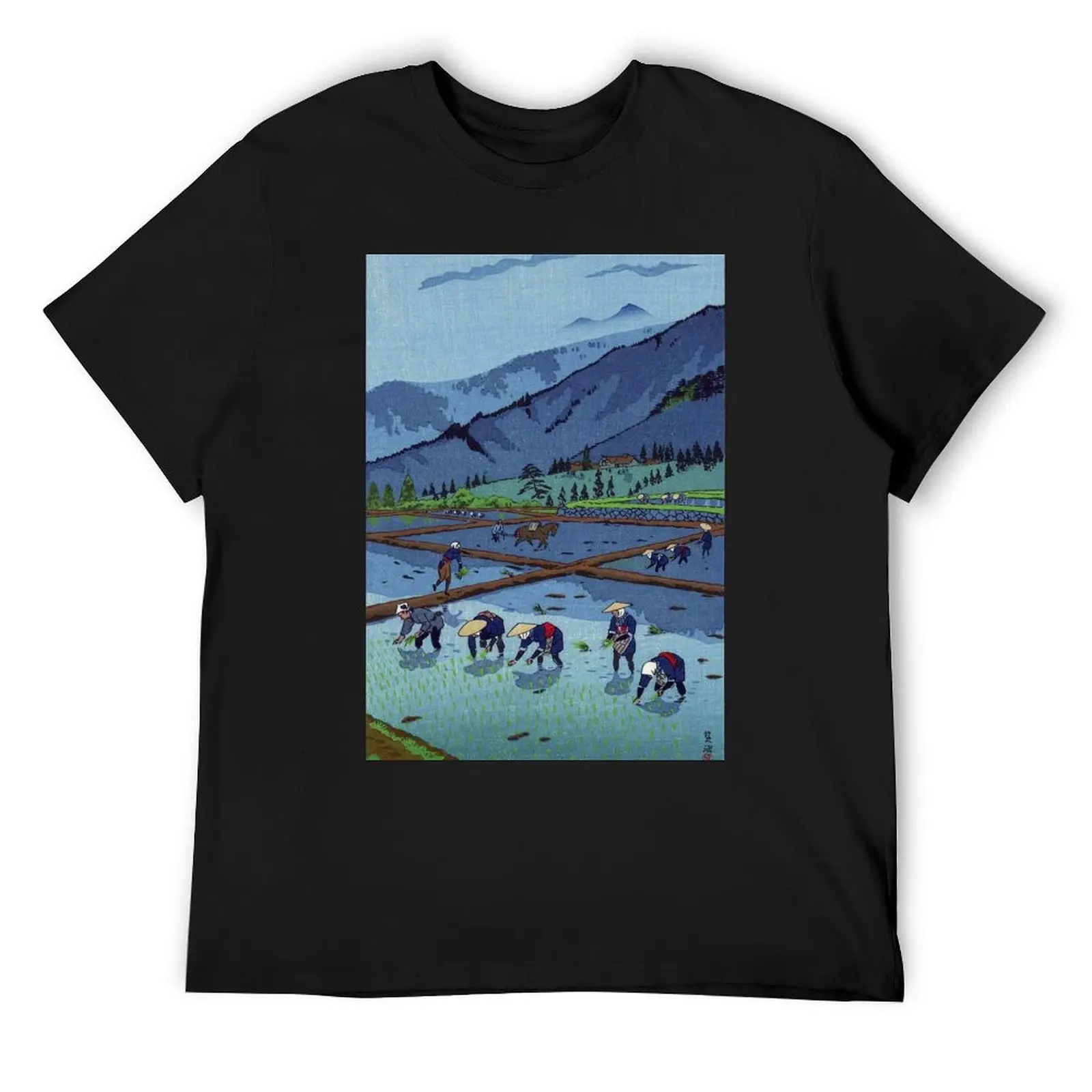 

Japanese Kasamatsu Rice Planting Mountain Art T-Shirt graphic t shirts cute tops anime tshirt t shirts for men pack