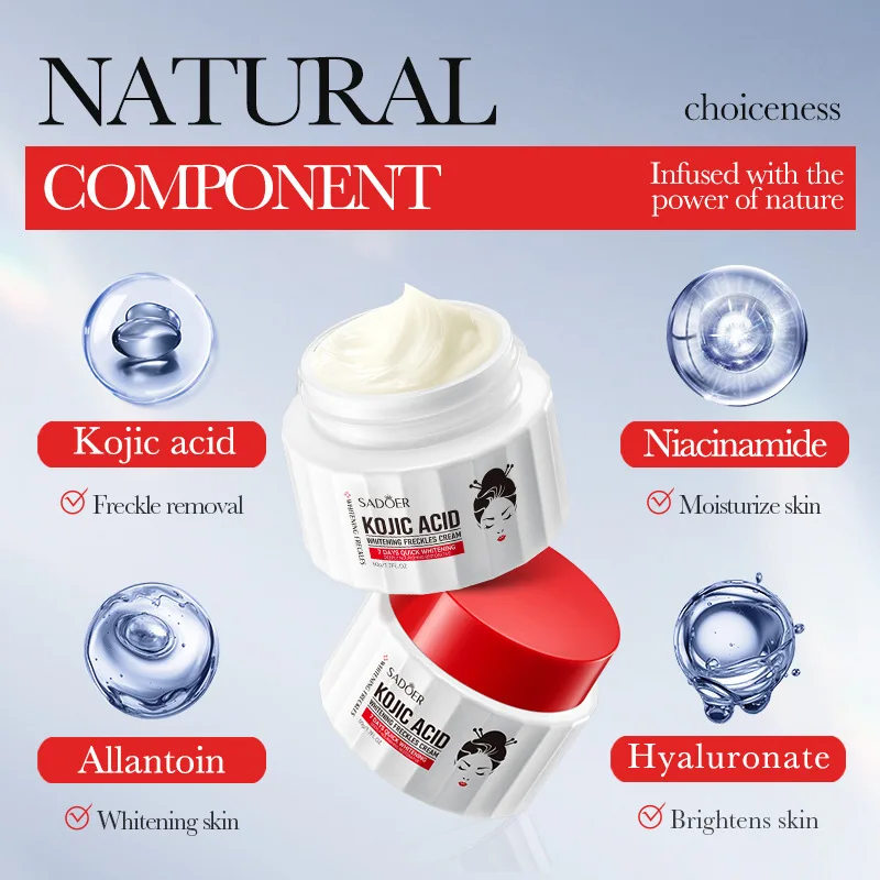 Kojic Acid Cream Remove Pigment Melanin Whitening Remove Dark Spots Cream Nourishing Brighten Moisturizing Skin Care Face Cream