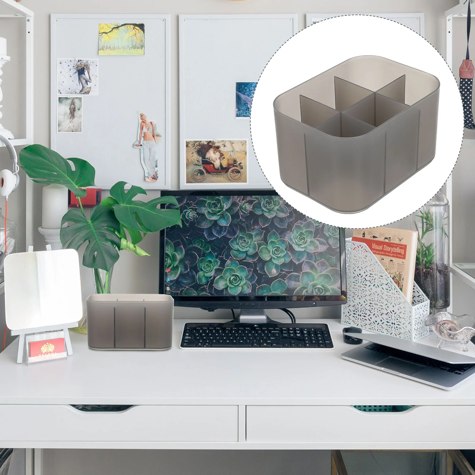 

1Pcs Manicure Tool Storage Case Nail Art Brush Organizer Portable Desktop Storage Box Container for Nail Accessories