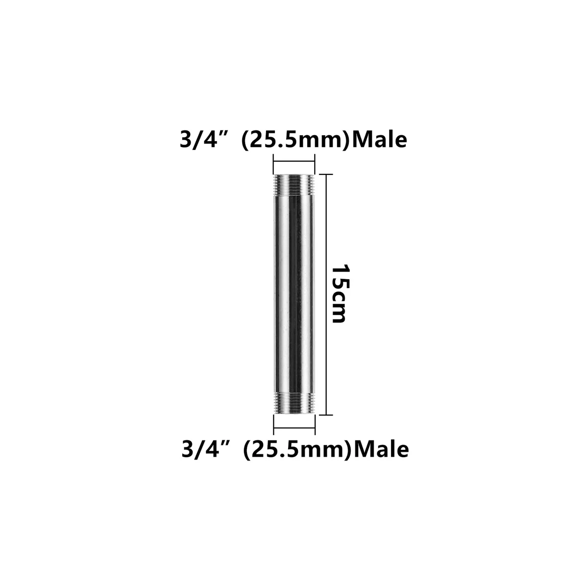 1Pc Edelstahl Doppel Außengewinde Verlängerung Rohr 1/2 "3/4" 1 "Garten Bewässerung Haushalt Dusche Wasser Rohr joint 8 ~ 30cm Lange – Detail 15