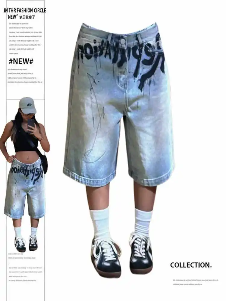 

Summer Women Abi Harajuku Jorts Jeans Shorts Kpop 2000s Aesthetic Denim Pants Grunge Y2k Japanese Streetwear Cyber Punk Hip-pop