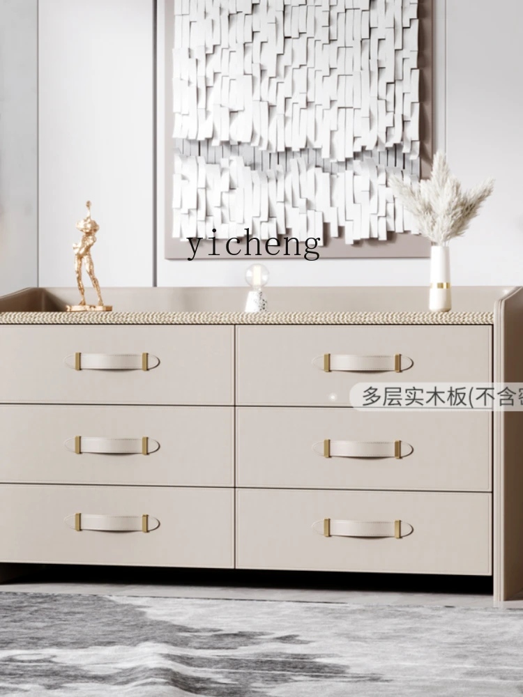 ZK Locker Hong Kong Style Chest of Six Drawers Bedroom Simple Post-Modern TV Bench for Bedroom Simple Luxury