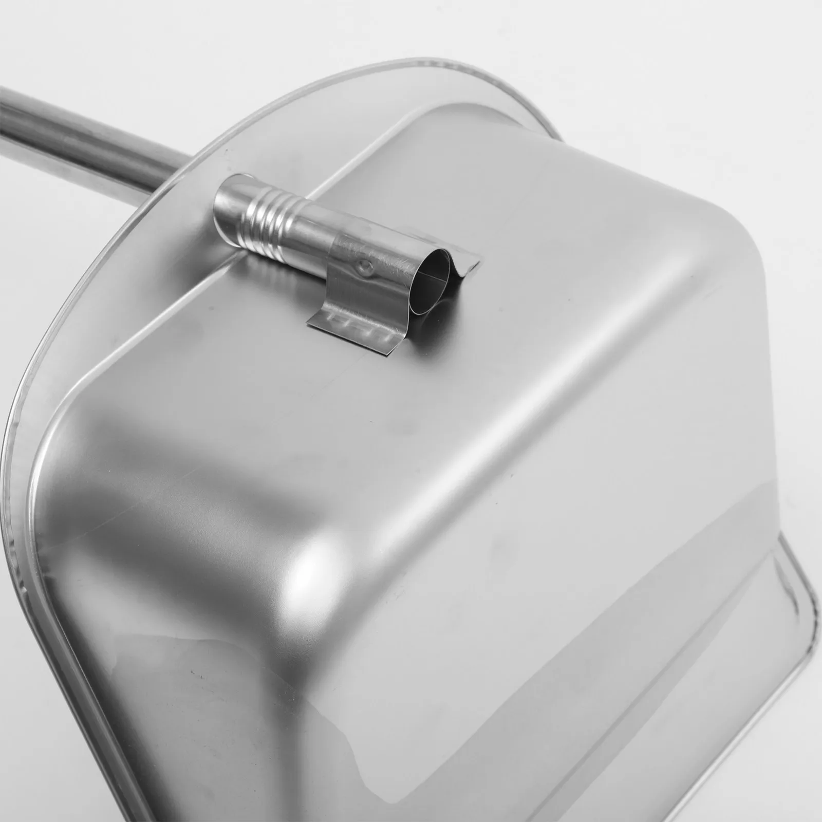 Stainless Steel Dustpan with Long Handle, Ergonomic Grip, Rust-Resistant & Seamless Design for Home and Office