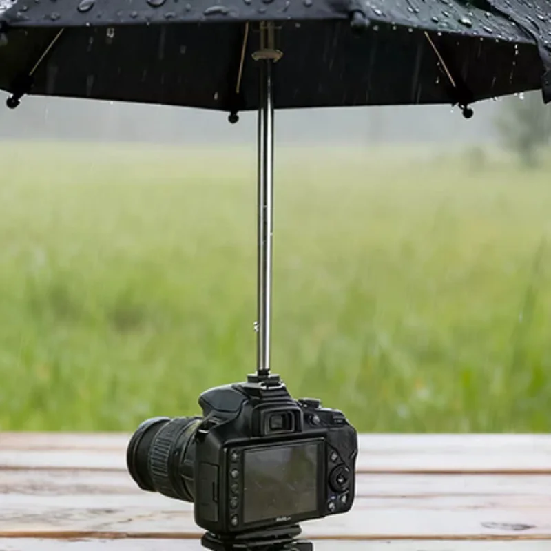 Paraguas negro para cámara Dslr, soporte lluvioso para cámara fotográfica general