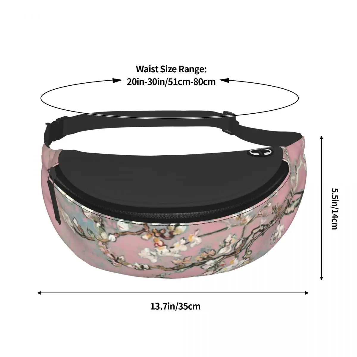 Amandier Blossoms Crossbody Waist Bag, Fanny Pack, Fit for Traveling, Phone, Money Powder, Men and Women, Vincent Van Gogh