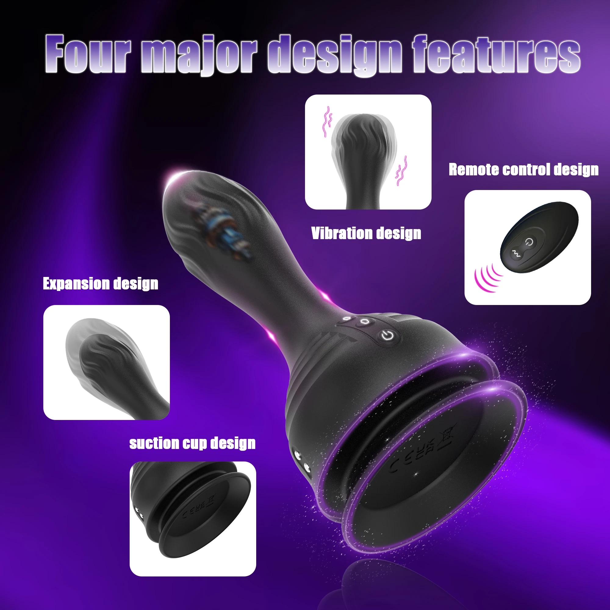 Remote Control Inflatable Butt Plug Vibrator with 10 Swing Modes Suction Cup Vibrating Prostate Massager Anal Sex Toy for Women 3