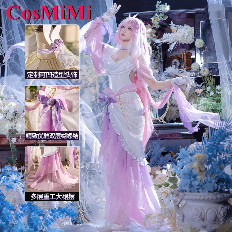 CosMi juego Honkai Impact 3 Elysia disfraces Cosplay nueva piel elegante dulce vestido Formal fiesta de Halloween ropa de juego de rol S-X
