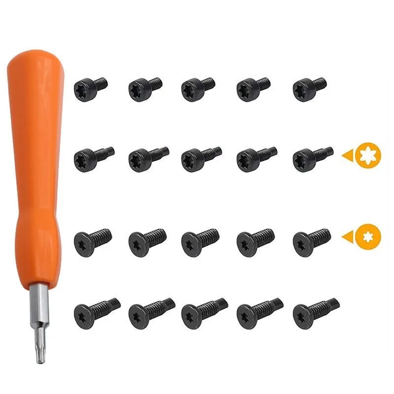 20pcs Ring Doorbell Screws Disassembly Screwdriver T6 T15 Torx Bits Security Screws For Video Anti-theft Doorbell Hardware
