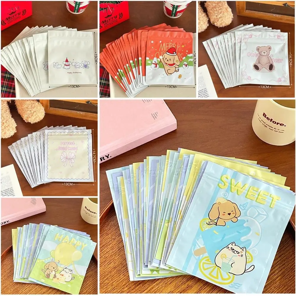 10Pcs New Cute Cartoon Zip-lock Bag Aluminum foil Self Sealing Gift Bag Creative Kawaii Packaging Bags Snack