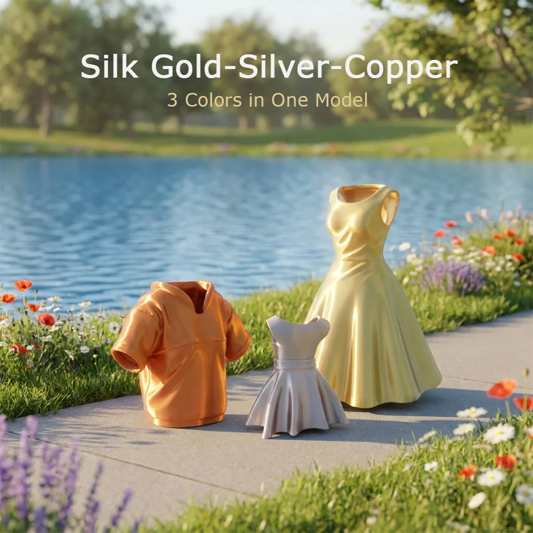 Silk Pla Filament Top Bronze Copper Gold Satin Silver Red Blue Color Plastic Material 1.75Mm 3D Printing 1.75 100g 10m Thread