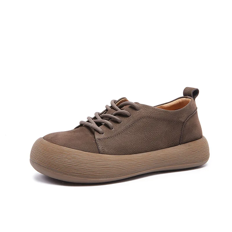 AIYUQI Women's Sneakers Shoes Retro 2025 New Lace-up Genuine Leather Loafers For Women Large-size Platform Casual Shoes Female - Image 3