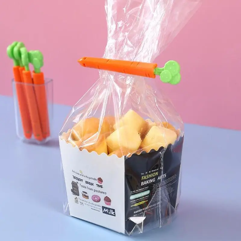 Carrot Shape Food Bag Sealing Clips Reusable Snack Bag Clips Keep Food Fresh Kitchen Storage Gadget