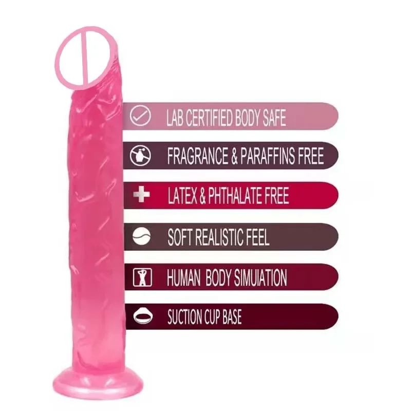 Pink Soft Realistic Dildo With Suction Cup Gode Consolador Big Penis Silicone Anal Adult Sex Toys Dilldo Plugs For Women Lesbian