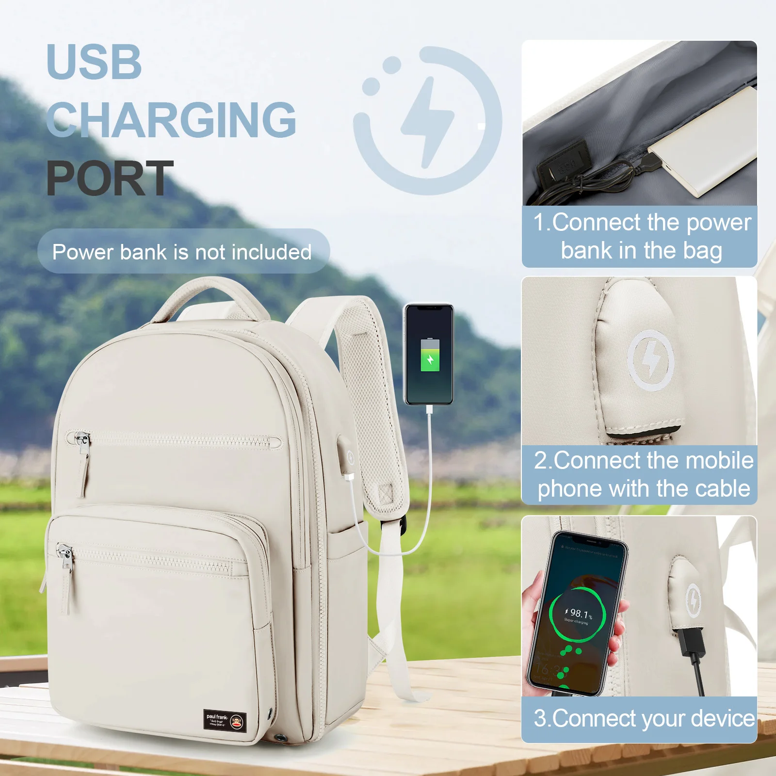 حقيبة ظهر بول فرانك للأمتعة اليدوية مقاس 15.6 بوصة حقيبة كمبيوتر محمول على شكل طائرة حقيبة ظهر محمولة، حقيبة ظهر للكلية للنساء والرجال