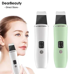 Ultrasonic Skin Scrubber Blackhead Remover Facial Cleanser 4 Modes Peeling Shovel Face Lifting Tool EMS Spatula Deep Cleansing