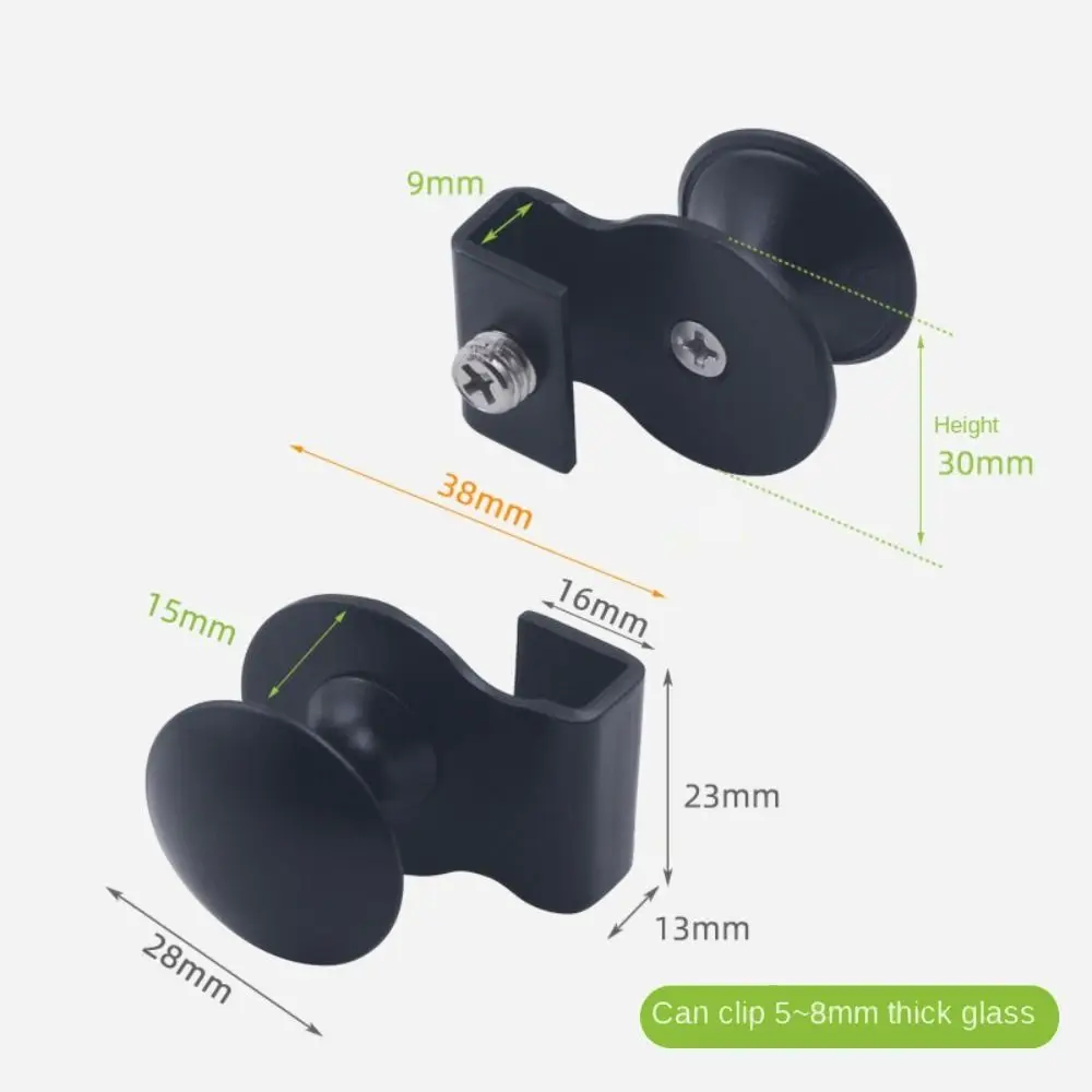 2PCS New Metal Glass Door Handle Knob Hardware Door Clips No Drilling Replacement Cabinet Drawer Pull Showcase