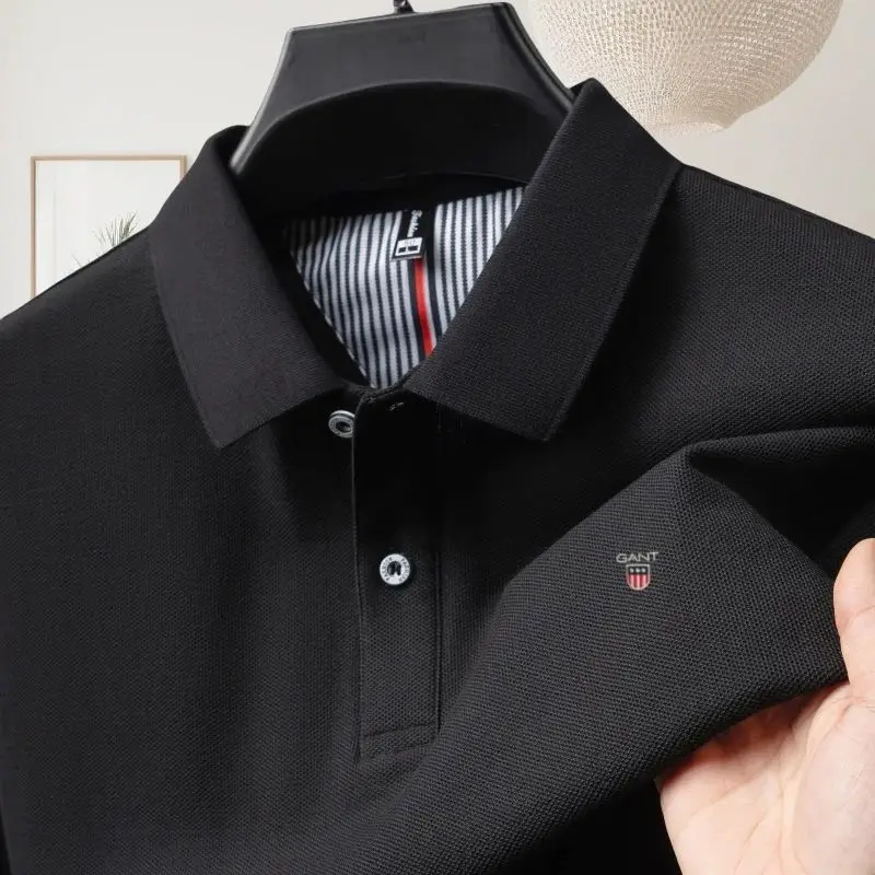 

High-End Men's 00% Pure Cotton ort Sve irt Luxury Cool Feeling Ci Walk Suitable Clean Fit Sle