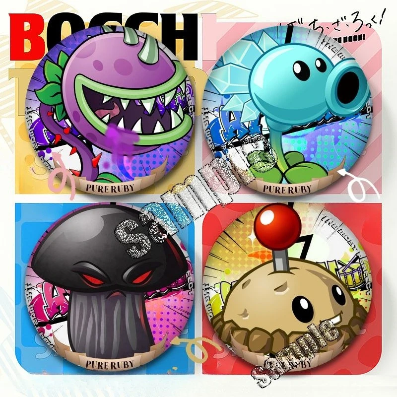 

Plant Zombie Anime Game Badge Brooch Sunflower Destruction Mushroom Man-eating Flower Cospaly Cartoon Festival Birthday Gift