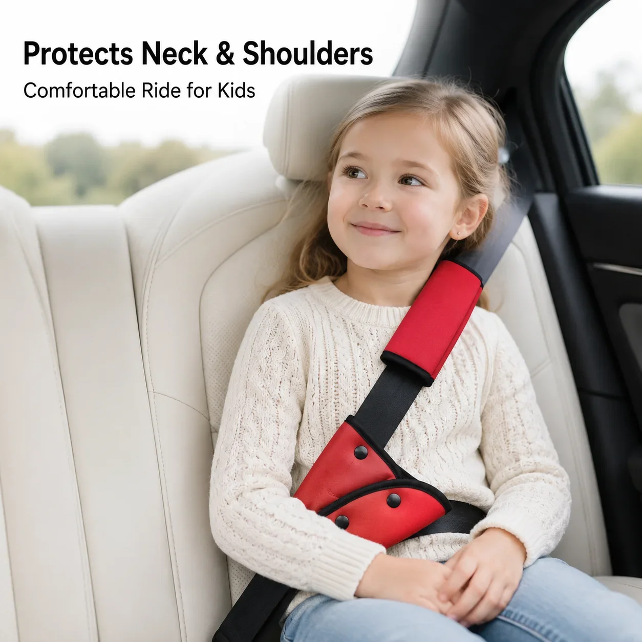 Car Children Seat Belt Triangle Fixator, Anti-Choke Adjustable Strap Positioner, Safety Belt Neck Protector Clip