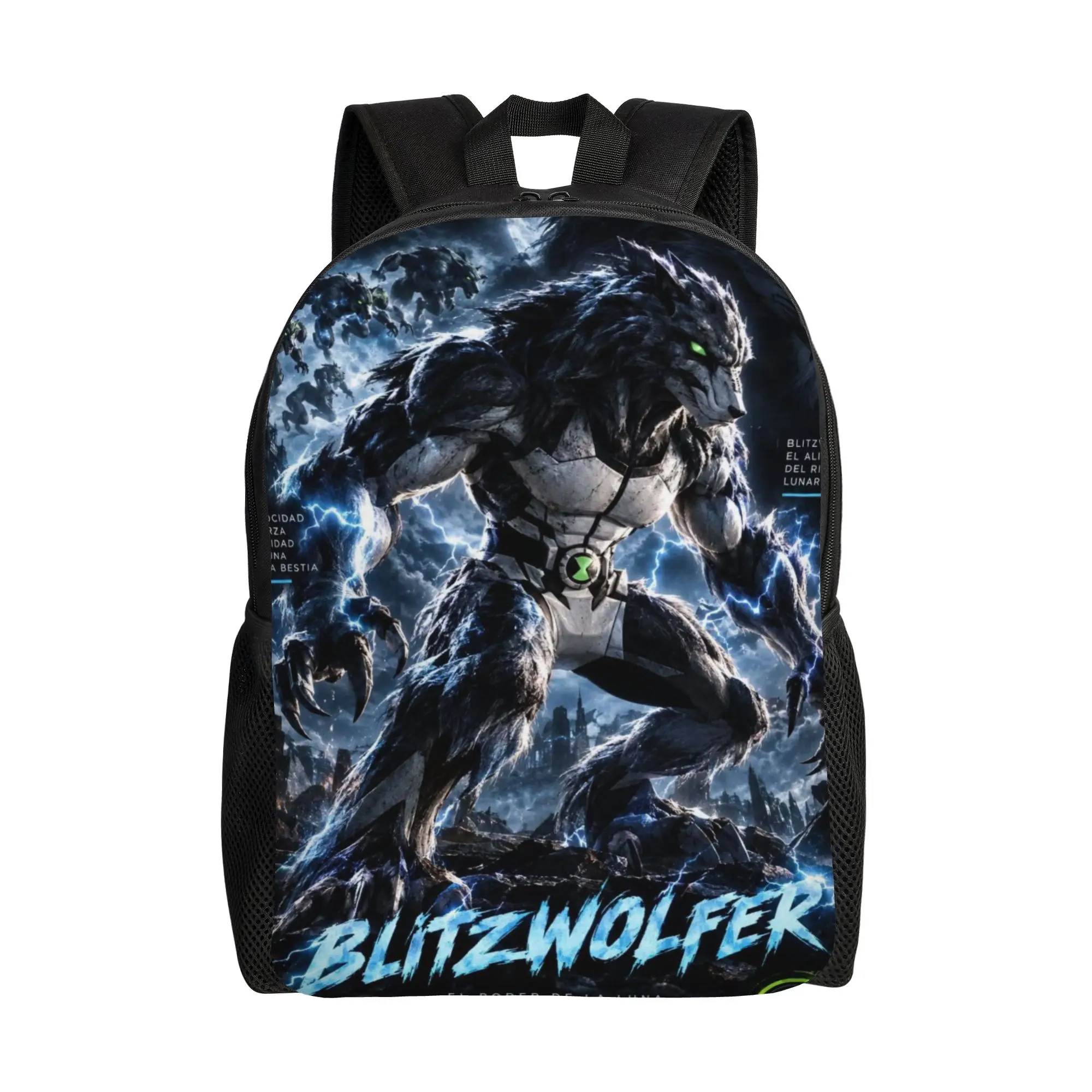 Knapsack Back to school season Gray Wolf Alien Hero Howling  Snack Storage Backpack