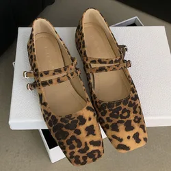 2024 Autumn Flats Shoes Fashion Shallow Slip On Women Flat Ladies Casual Outdoor Ballerina Flat Heels lolita Leopard Print Mujer