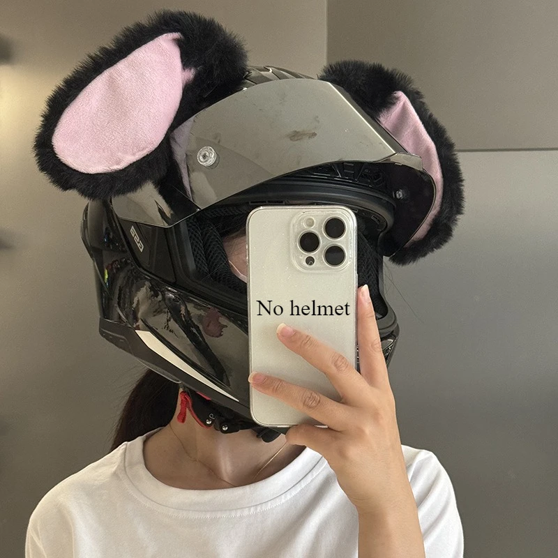 Motorcycle Helmet Decoration Folding Ear Bunny Cat Ears Ski Helm Accessory Quick Release Accessories Capacetes Para Moto