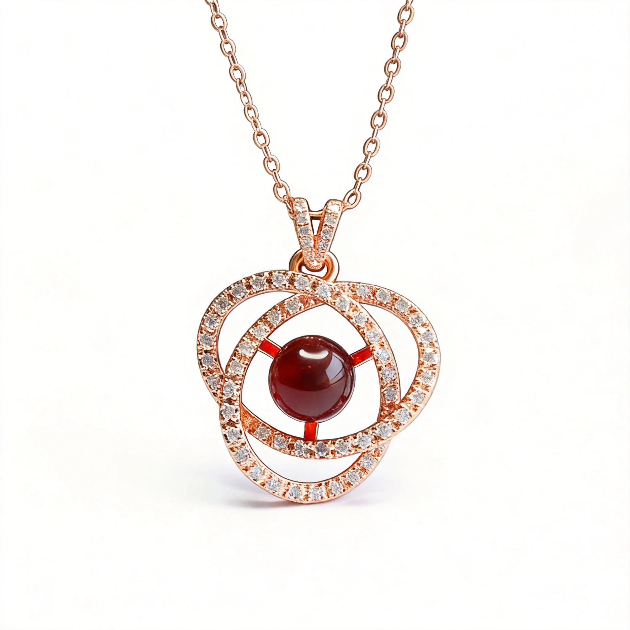 chinese-style-lucky-natural-blood-amber-pendant-necklace-rose-gold-plated-hollow-inlaid-shiny-zircon-8mm-fortune-blessing-jewelr