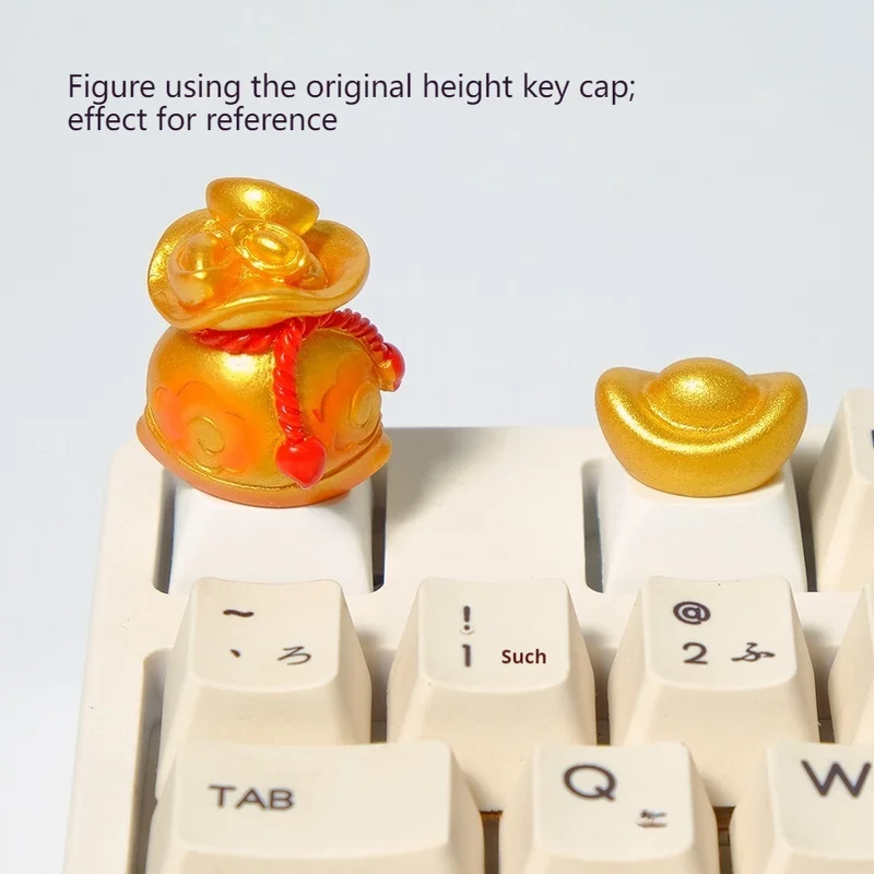 New Mechanical Keyboard Cross Axis Keycaps Fun Gold Ingots Money Making Trees Attracting Wealth Creative Gifts Wealth Keycaps