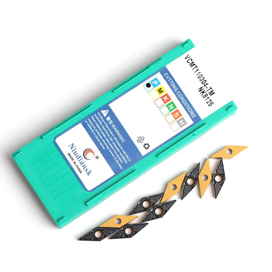 VCMT110304 TM VCMT110308 TM NK8125 CNC lathe highquality two-color coating turning tool Carbide Cutting Tool High hardness blade