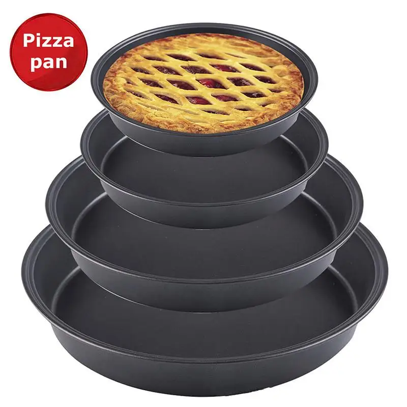 10/11/12/14 Inch Pizza Baking Pan Nonstick Carbon Steel Pizza Tray Round Baking Sheet For Homemade Pizza Oven Pans Kitchen Tool