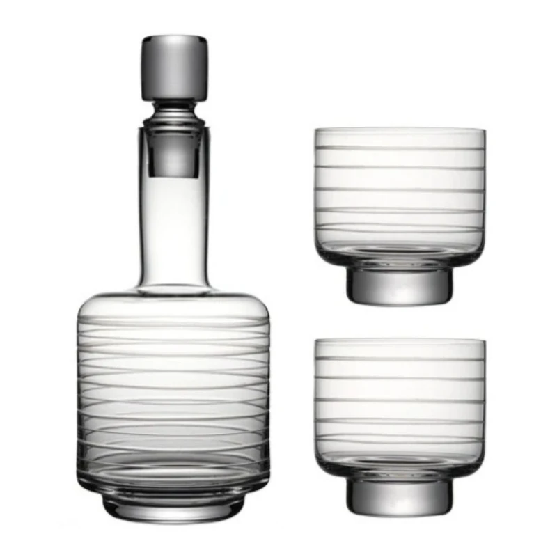Luxury Crystal Glass Whiskey Wine Set, Designer Tableware for Wine Cabinet Showcase Model House Decoration Ornament