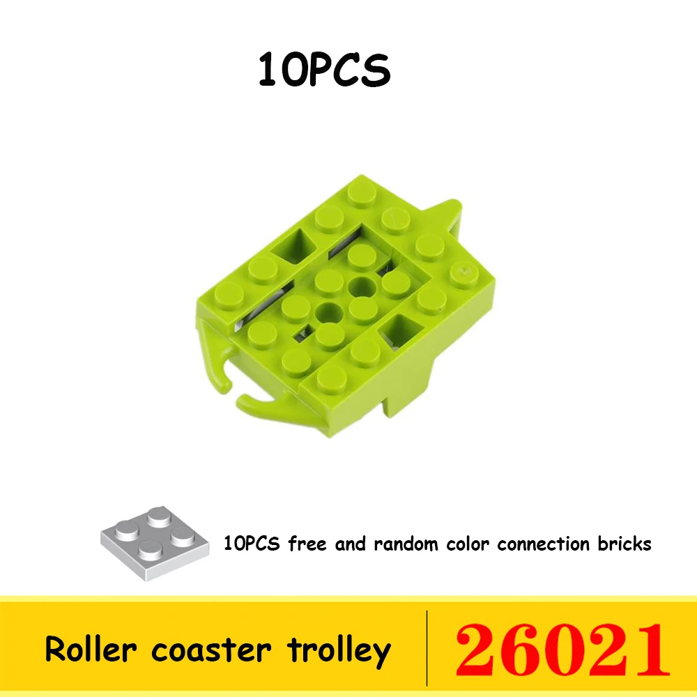10 x Achterbahn-Schienenschienen, kleine Partikel, technische Teile, MOC-Baustein, kompatibel mit Legoeds 25061, 26559, 26560, 260
