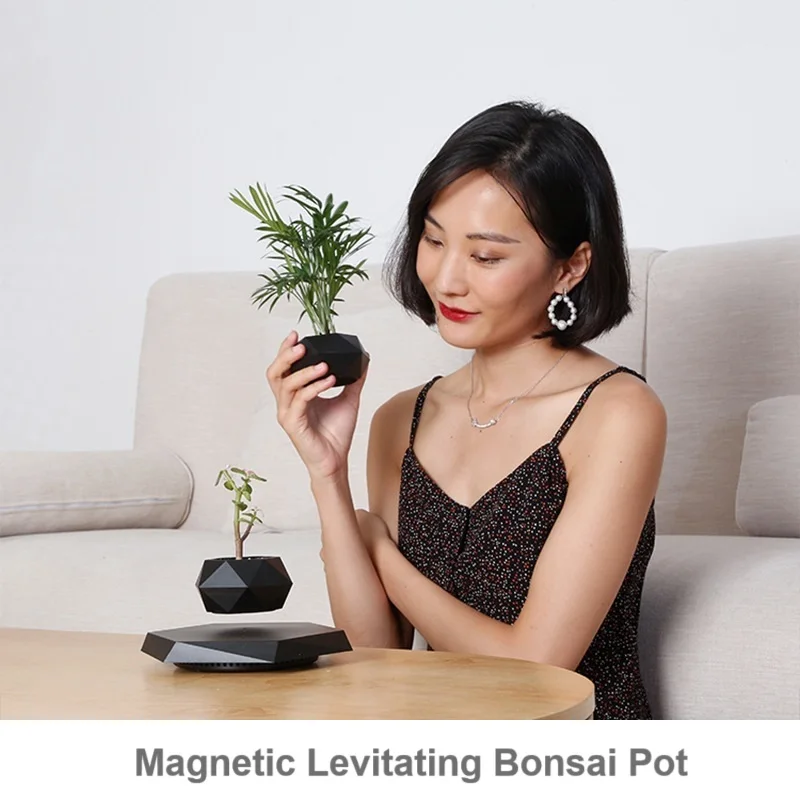 Magnetyczna lewitująca doniczka do Bonsai Mini doniczka cicha rotacja unosza dzieci dorosłych prezenty świąteczne dekoracja biurka