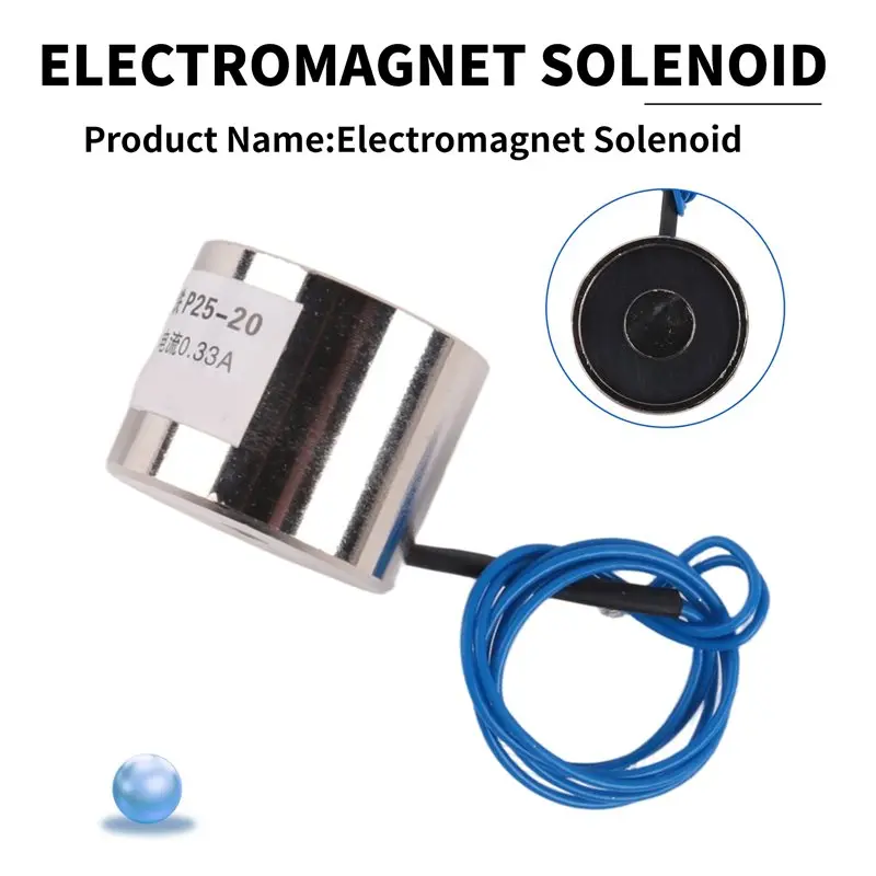 NDIN-LS-P25/20 DC12V 5Kg Electric Lifting Magnet Electromagnet Solenoid 10.8Mm