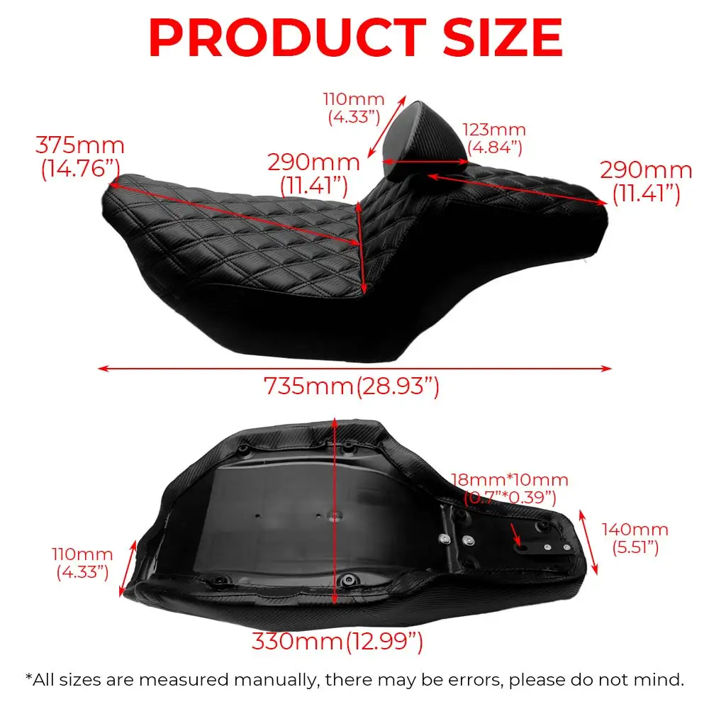 New Design Cushion Seat Built-In Backrest Fit For Harley Touring Fltrxst/Se Fltrx/L Flhxst/Se Flhxu/L Flhxlse/I 2023-2026 Black