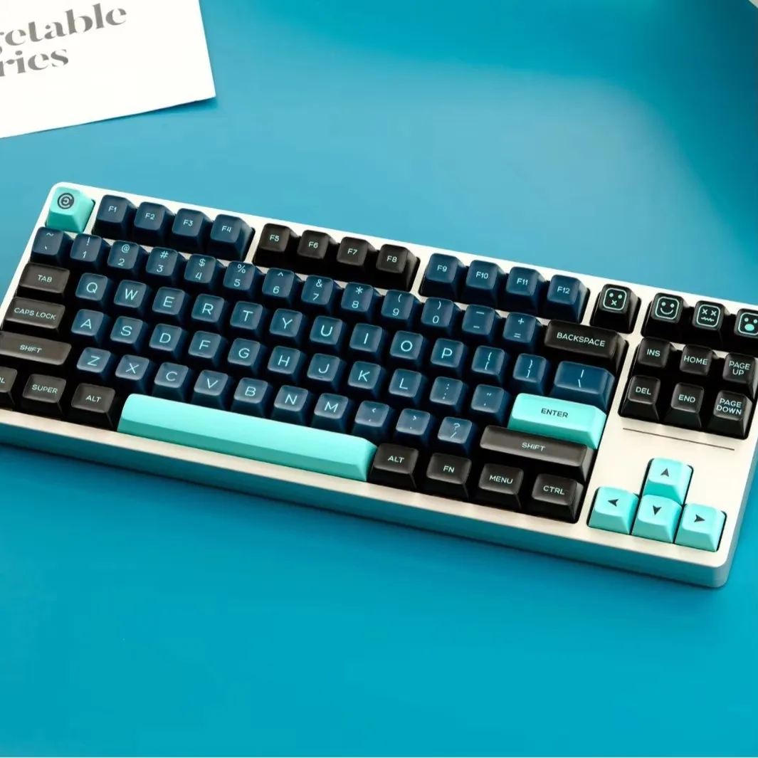 Monster game keycaps ABS + PBT mixed material blue and black keyboard cap  two-color injection molding mechanical keyboard keyca
